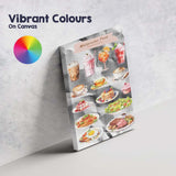 Watercolour Food and Drink Collection Illustration Canvas Wall Art Print Decor Picture Ready to Hang