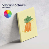 Fresh Organic Carrot Vegetable Minimal Illustration Canvas Wall Art Print Decor Picture Ready to Hang
