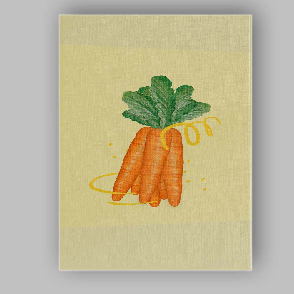 Fresh Organic Carrot Vegetable Minimal Illustration Canvas Wall Art Print Decor Picture Ready to Hang