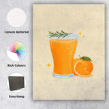 Fresh Orange Juice Watercolour Citrus Drink Illustration Canvas Wall Art Print Decor Picture Ready to Hang