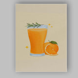 Fresh Orange Juice Watercolour Citrus Drink Illustration Canvas Wall Art Print Decor Picture Ready to Hang