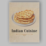 Traditional Indian Naan Flatbread Watercolour Food Illustration Canvas Wall Art Print Decor Picture Ready to Hang