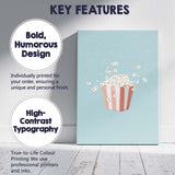 Minimal Pastel Popcorn Snack Cinema Illustration Canvas Wall Art Print Decor Picture Ready to Hang