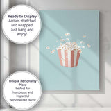 Minimal Pastel Popcorn Snack Cinema Illustration Canvas Wall Art Print Decor Picture Ready to Hang