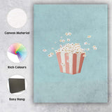 Minimal Pastel Popcorn Snack Cinema Illustration Canvas Wall Art Print Decor Picture Ready to Hang