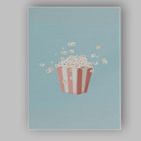 Minimal Pastel Popcorn Snack Cinema Illustration Canvas Wall Art Print Decor Picture Ready to Hang