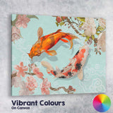 Japanese Koi Fish Cherry Blossom Oriental Water Garden Canvas Wall Art Print Decor Picture Ready to Hang