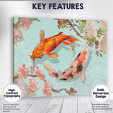 Japanese Koi Fish Cherry Blossom Oriental Water Garden Canvas Wall Art Print Decor Picture Ready to Hang