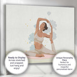 Minimal Elegant Woman Yoga Pose Wellness Illustration Canvas Wall Art Print Decor Picture Ready to Hang