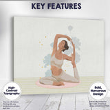 Minimal Elegant Woman Yoga Pose Wellness Illustration Canvas Wall Art Print Decor Picture Ready to Hang