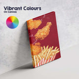 Crispy Fried Chicken and French Fries Fast Food Illustration Canvas Wall Art Print Decor Picture Ready to Hang