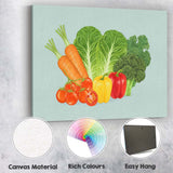 Fresh Garden Vegetables Botanical Food Illustration Canvas Wall Art Print Decor Picture Ready to Hang