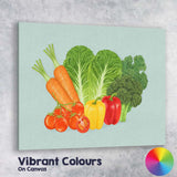 Fresh Garden Vegetables Botanical Food Illustration Canvas Wall Art Print Decor Picture Ready to Hang