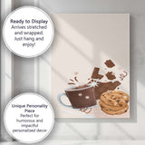 Cosy Hot Chocolate Cookies and Chocolate Treats Illustration Canvas Wall Art Print Decor Picture Ready to Hang