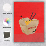 Minimal Takeaway Noodle Box Asian Food Illustration Canvas Wall Art Print Decor Picture Ready to Hang