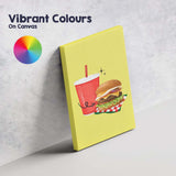 Cheeseburger and Soft Drink Fast Food Illustration Canvas Wall Art Print Decor Picture Ready to Hang