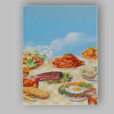 International Cuisine Buffet Food Collection Illustration Canvas Wall Art Print Decor Picture Ready to Hang