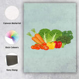 Fresh Garden Vegetables Healthy Produce Illustration Canvas Wall Art Print Decor Picture Ready to Hang