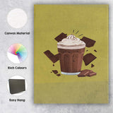 Creamy Chocolate Milkshake Dessert Drink Illustration Canvas Wall Art Print Decor Picture Ready to Hang