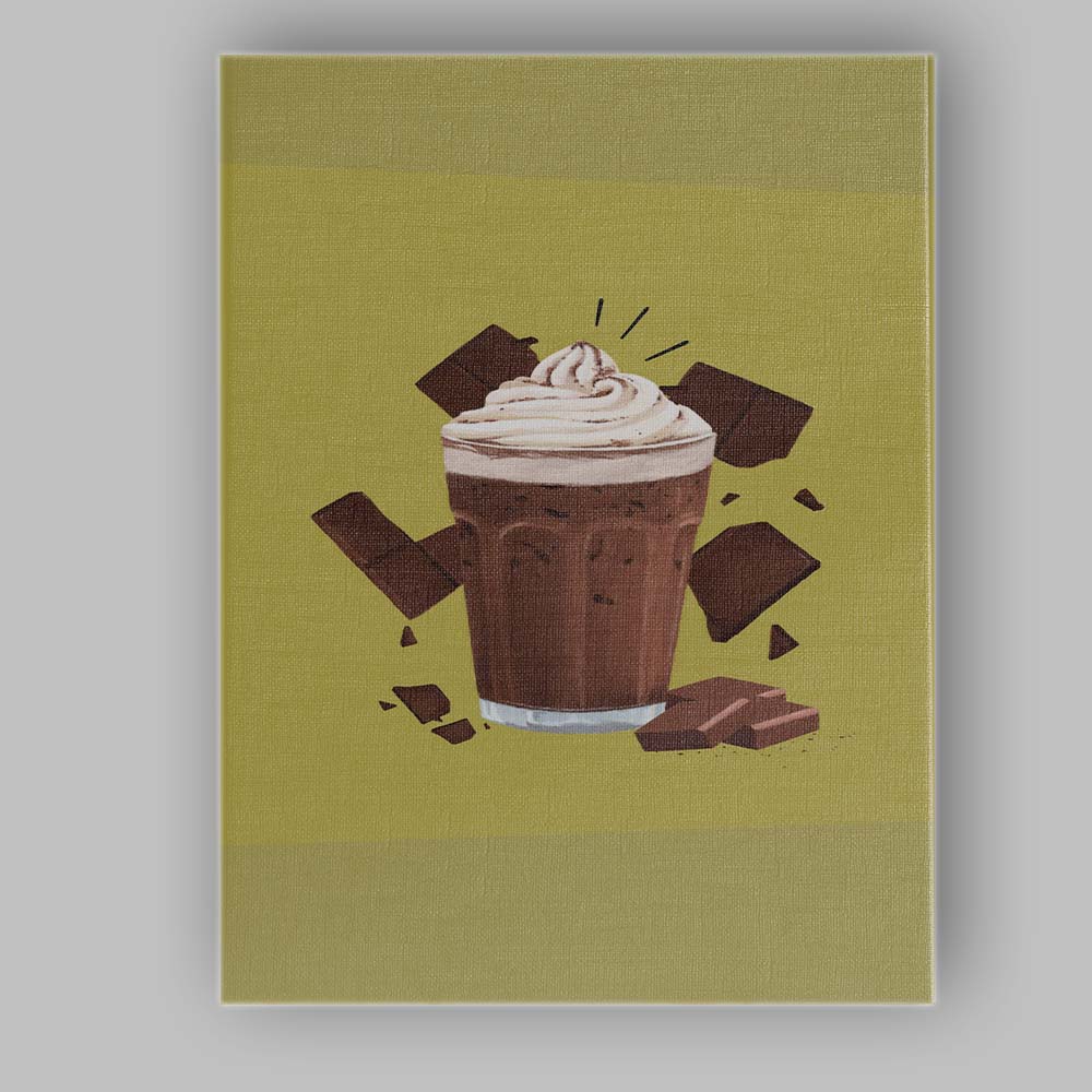 Creamy Chocolate Milkshake Dessert Drink Illustration Canvas Wall Art Print Decor Picture Ready to Hang