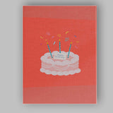 Cute Happy Birthday Celebration Cake Illustration Canvas Wall Art Print Decor Picture Ready to Hang