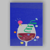 Modern Festive Red Wine Glass Celebration Illustration Canvas Wall Art Print Decor Picture Ready to Hang