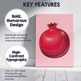 Minimal Pomegranate Fruit Botanical Illustration Canvas Wall Art Print Decor Picture Ready to Hang