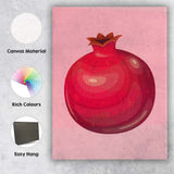 Minimal Pomegranate Fruit Botanical Illustration Canvas Wall Art Print Decor Picture Ready to Hang