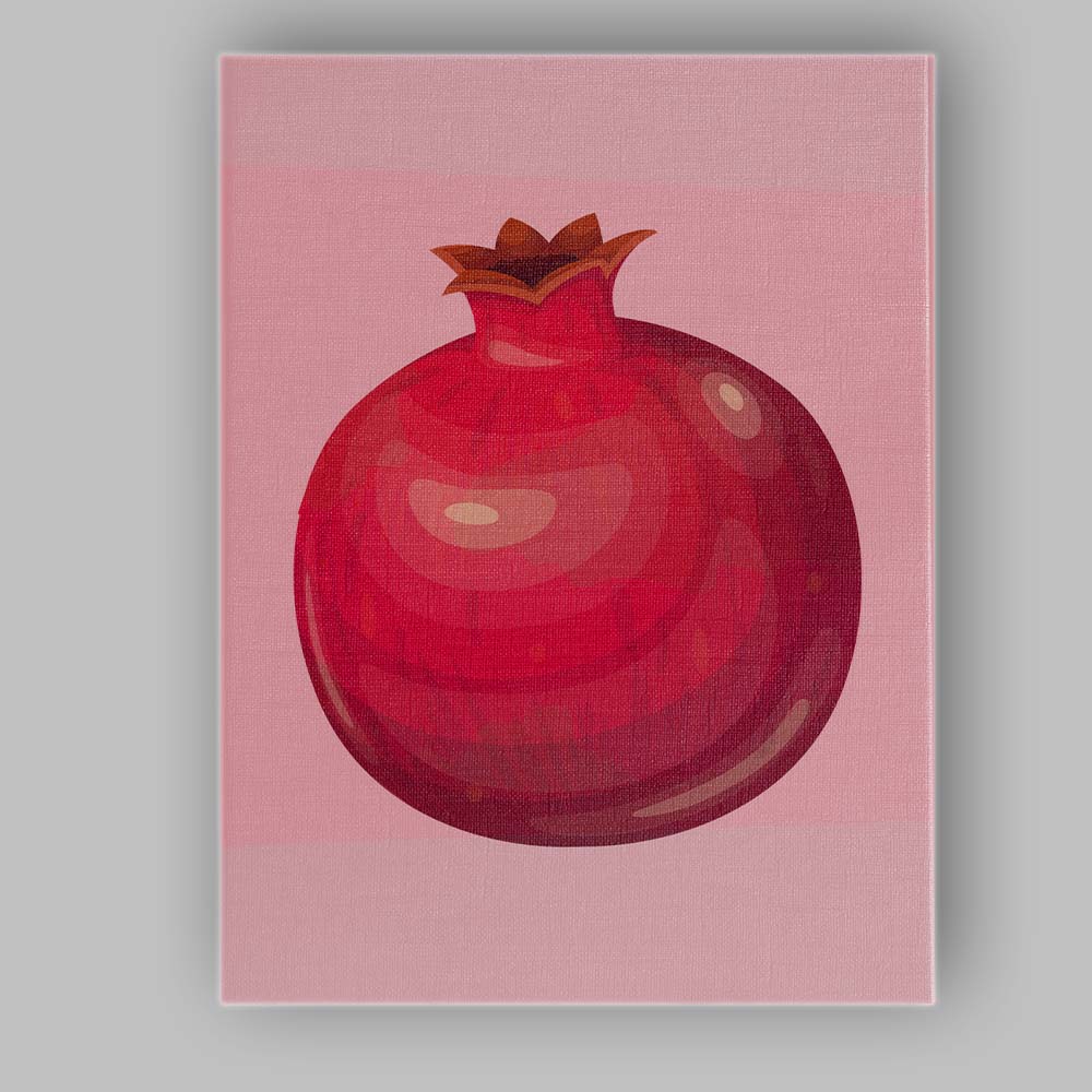 Minimal Pomegranate Fruit Botanical Illustration Canvas Wall Art Print Decor Picture Ready to Hang