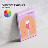 Champagne Cocktail Celebration Poster Illustration Canvas Wall Art Print Decor Picture Ready to Hang