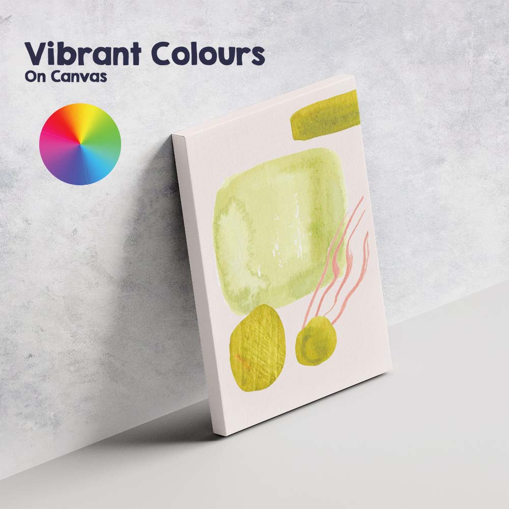 Abstract Watercolour Green Matcha Tea Ingredients Illustration Canvas Wall Art Print Decor Picture Ready to Hang