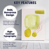 Abstract Watercolour Green Matcha Tea Ingredients Illustration Canvas Wall Art Print Decor Picture Ready to Hang