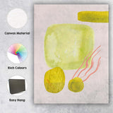 Abstract Watercolour Green Matcha Tea Ingredients Illustration Canvas Wall Art Print Decor Picture Ready to Hang
