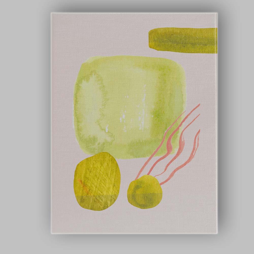 Abstract Watercolour Green Matcha Tea Ingredients Illustration Canvas Wall Art Print Decor Picture Ready to Hang