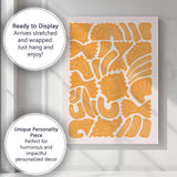 Minimalist Orange Pasta Shapes Abstract Italian Food Illustration Canvas Wall Art Print Decor Picture Ready to Hang