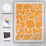 Minimalist Orange Pasta Shapes Abstract Italian Food Illustration Canvas Wall Art Print Decor Picture Ready to Hang