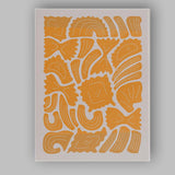 Minimalist Orange Pasta Shapes Abstract Italian Food Illustration Canvas Wall Art Print Decor Picture Ready to Hang