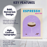 Espresso Martini Coffee Cocktail Bar Drink Illustration Canvas Wall Art Print Decor Picture Ready to Hang