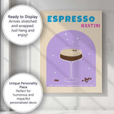 Espresso Martini Coffee Cocktail Bar Drink Illustration Canvas Wall Art Print Decor Picture Ready to Hang