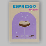 Espresso Martini Coffee Cocktail Bar Drink Illustration Canvas Wall Art Print Decor Picture Ready to Hang