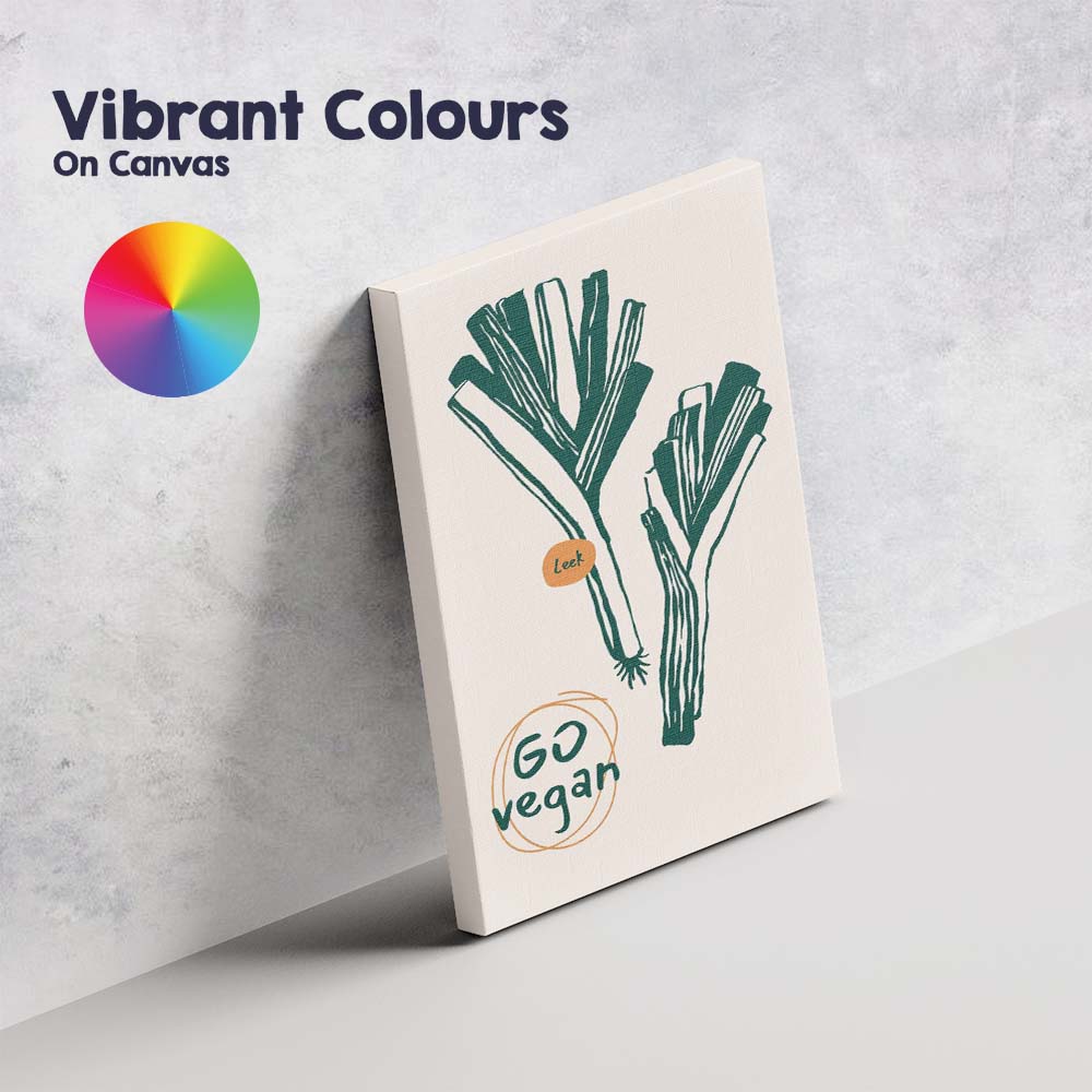 Minimalist Leek Vegetable Kitchen Line Art Illustration Canvas Wall Art Print Decor Picture Ready to Hang