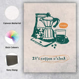 Minimalist Moka Pot Coffee Brewing Kitchen Line Art Illustration Canvas Wall Art Print Decor Picture Ready to Hang