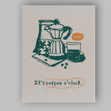 Minimalist Moka Pot Coffee Brewing Kitchen Line Art Illustration Canvas Wall Art Print Decor Picture Ready to Hang