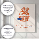 Minimalist Cupcake Dessert Quote Line Art Illustration Canvas Wall Art Print Decor Picture Ready to Hang