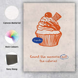 Minimalist Cupcake Dessert Quote Line Art Illustration Canvas Wall Art Print Decor Picture Ready to Hang