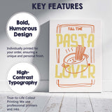 Minimalist Pasta Lover Typography Kitchen Quote Illustration Canvas Wall Art Print Decor Picture Ready to Hang