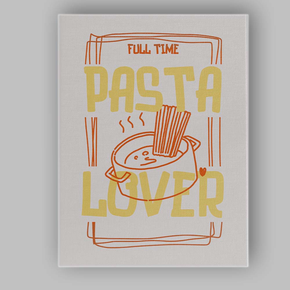 Minimalist Pasta Lover Typography Kitchen Quote Illustration Canvas Wall Art Print Decor Picture Ready to Hang