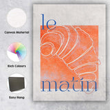 Abstract Croissant Pastry Line Art Kitchen Illustration Canvas Wall Art Print Decor Picture Ready to Hang