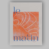 Abstract Croissant Pastry Line Art Kitchen Illustration Canvas Wall Art Print Decor Picture Ready to Hang