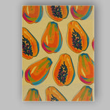 Vibrant Tropical Papaya Fruit Repeat Pattern Canvas Wall Art Print Decor Picture Ready to Hang
